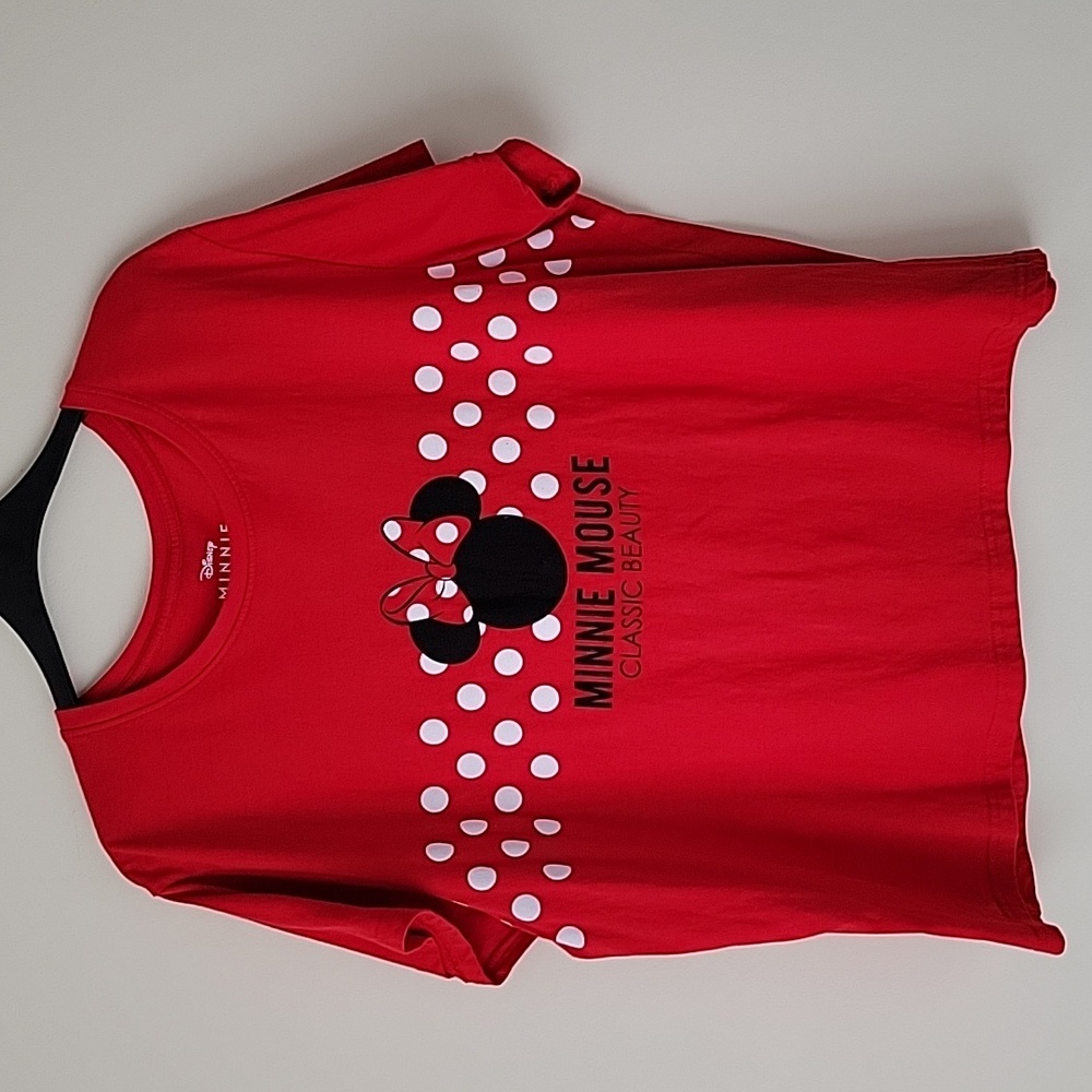 Disney Minnie Mouse Women's Red T-Shirt-Size 2X
